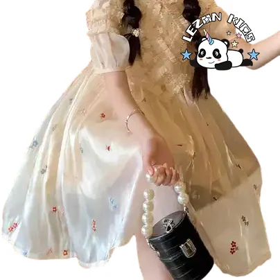 LEZONKIDS - 2024 High Quality summer flower girls dresses for wedding soft gown for kids girl party dress